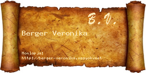 Berger Veronika névjegykártya